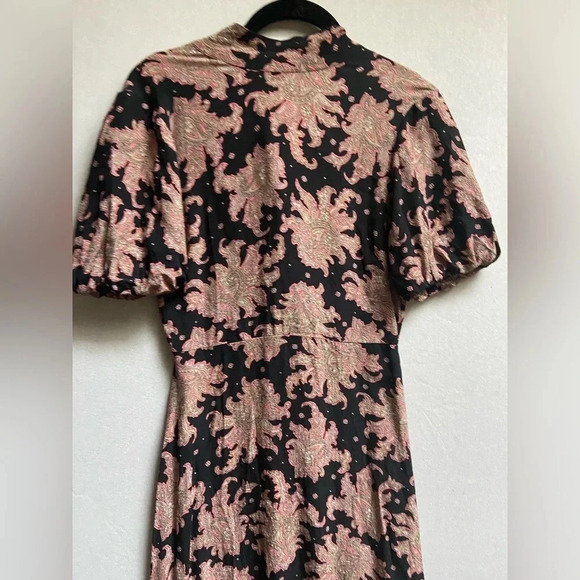 TOPSHOP Flowy Paisley Floral short Sleeve Midi Dress Sz 2 - Picture 7 of 16